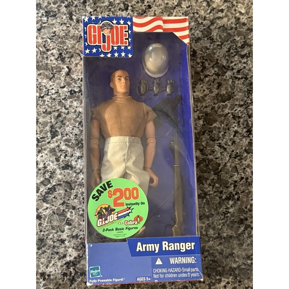 2002 NIB Hasbro GI Joe Army Ranger Military Poseable Action Figure w/Accessories